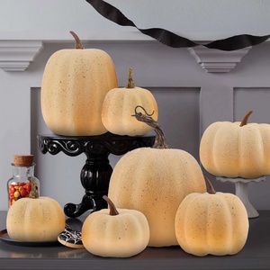 Juego de Calabazas Artificiales de Plástico de Alta Calidad <span class=keywords><strong>Mubai</strong></span>, Color Blanco Leche, Decoración Interior para Otoño, Cosecha, Halloween, Acción de Gracias - Product Image 6