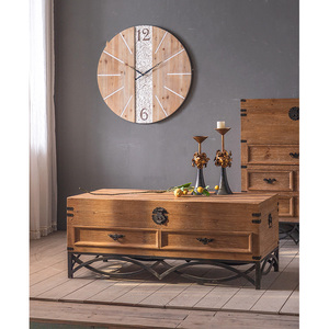Gran centro de entretenimiento de madera rústica soporte de TV de granja con cajones gabinete de consola de medios para el hogar sala de estar - Product Image 1