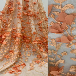 Robe de soirée en dentelle multicolore, motif floral, 3d, à la mode, pour banquet, broderie, tissu - Product Image 2