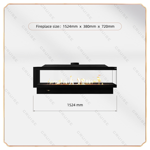 Système de chauffage mural en verre à trois faces CRUISE personnalisé avec télécommande intelligente pour cheminées domestiques au gaz GPL/GNL ULC Li - Product Image 4