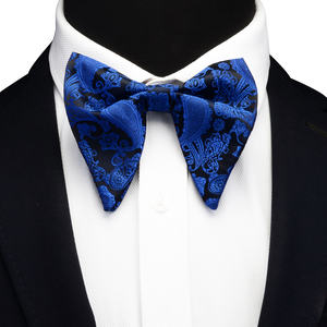 Corbata de Moño Grande de Seda con Diseño Floral Pasley, Amarillo y Rojo, Jacquard, para Hombre, Negocios, Bodas, Fiestas, Accesorios de Regalo - Product Image 6