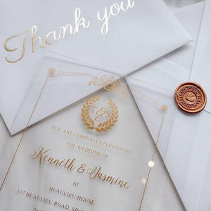 Miroir en <span class=keywords><strong>plexiglas</strong></span> transparent traitant des invitations en acrylique pour les mariages et les événements d'affaires Décorations de <span class=keywords><strong>mariage</strong></span> élégantes - Product Image 2