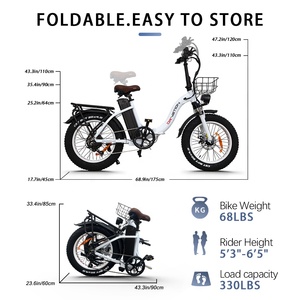 Bicicleta Eléctrica Plegable para Adultos con Llantas Gruesas de 20 Pulgadas, Neumáticos para Nieve, 750W, 48V, Bicicleta Eléctrica Plegable <span class=keywords><strong>MTB</strong></span> - Product Image 2