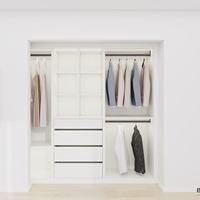 Système de placard modulaire personnalisé Balom Elegant White avec tiroirs, armoire en bois moderne avec éclairage LED, prêt à assembler