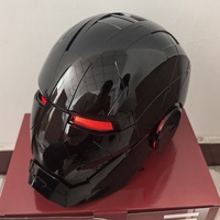 Casque de super-héros Iron-hero à commande vocale, noir brillant
