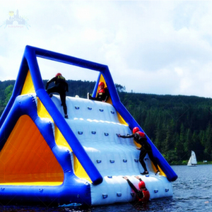 Tour d'escalade gonflable Toboggan aquatique flottant <span class=keywords><strong>Aqua</strong></span> Obstacle pour lac et station balnéaire, escalade amusante et toboggan Structure gonflable - Product Image 1