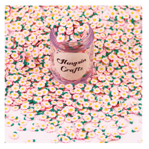 Bolas de arcilla polimérica con diseño de margaritas, mezcla de flores y arcilla polimérica de 5 MM, 1 kg/bolsa - Product Image 5