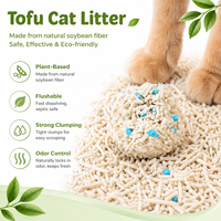 Litière pour chat en tofu agglomérante, non parfumée, naturelle, jetable dans les toilettes, écologique, sans poussière, légère, contrôle des odeurs pour les foyers multi-chats