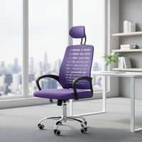 Chaise de bureau ergonomique professionnelle à dossier haut, pivotante à 360°, avec appui-tête réglable, en maille moderne, vente en gros d'usine, nouveau modèle, prix abordable
