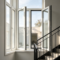 Fenêtre coulissante en aluminium HUACAI, design à 3 rails, verre trempé, verrou de sécurité, pour immeubles de grande hauteur