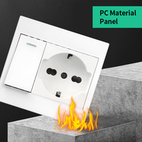 Prise murale électrique de haute qualité avec interrupteur et ports USB Type-C, conforme aux normes italiennes, chinoises, européennes, allemandes et françaises, en panneau PC.