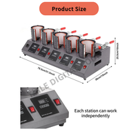 Presse à chaleur pour tasses 5 en 1, 5 stations, 5 boîtes de contrôle, machine de transfert thermique numérique par sublimation pour impression sur tasses de 11 oz