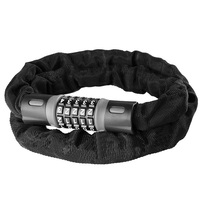 Cadenas de sécurité portable anti-coupure en tissu, réglable et réinitialisable, pour vélo, trottinette, portail de jardin, avec chaîne et mot de passe