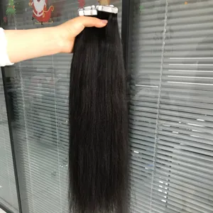 In Stock Cheap price ready to ship stick tape hair extension 100% human hair with cuticle aligned brazilian hair extensions