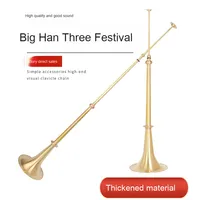 Handmade Large Han Nationality Telescopic Three-Section Horn Trombone Thickened Brass Material
