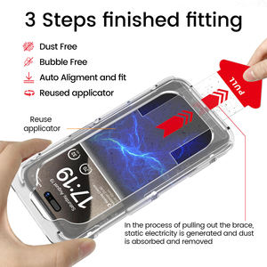 Protector de Pantalla de Vidrio Templado HD Personalizado con Eliminación Automática de Polvo, Sin Burbujas, Paquete de 2 con Kit de Instalación para iPhone - Product Image 3