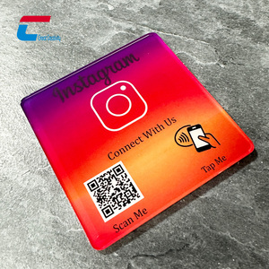 Cxj tùy chỉnh NFC menu plexiglass QR thẻ kinh doanh ntag213 Ntag215 ntag216 NFC Tag Acrylic Google xem xét NFC tấm - Product Image 2