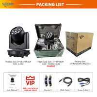 SAILWIN 7X40W RGBW 4IN1 Zoom LED Moving Head Wash Light 350W Power Luces de Escenario para Discoteca y Eventos con Puerto Artnet Stock UE
