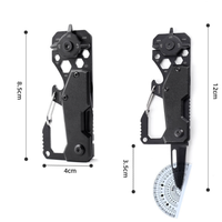 Outil multifonctionnel d'extérieur : mousqueton, ouvre-bouteille, tournevis, couteau de poche pliant mini EDC portable haute dureté, outil cadeau OEM