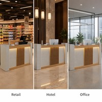 Bureau de réception moderne de luxe en bois avec comptoir de bar intégré pour hôtels, hôpitaux, centres commerciaux - Mobilier de bureau commercial
