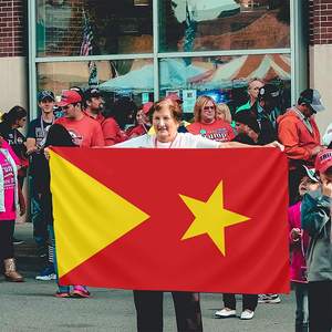 Bandiera della Tigrinya a Doppia Cucitura per Uso Esterno 3x5 Piedi con 2 Occhielli in Ottone con Motivo della Regione del Tigray - Product Image 4