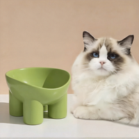 Gamelle inclinée surélevée pour chats à mowque plate et chiens, avec protection du cou, anti-éclaboussures, en PP, pour prévenir le noirissement du menton
