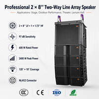 Sistema de Altavoces Line Array DSZ DS-802A+DS-18AD, Caja Acústica Pasiva de Madera, Dos Altavoces de 8 y 18 Pulgadas, para Uso en Interiores y Exteriores, Teatros