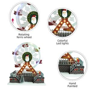 Caja de música de la rueda de la fortuna de Navidad iluminada con Led de varios colores parpadeantes personalizados - Product Image 6