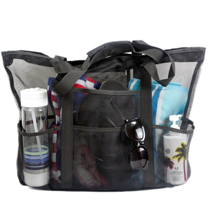 <span class=keywords><strong>Sac</strong></span> <span class=keywords><strong>de</strong></span> <span class=keywords><strong>plage</strong></span> transparent personnalisé imperméable à l'eau pour femmes <span class=keywords><strong>sac</strong></span> à provisions en maille écologique hawaïenne recyclée - Product Image 1