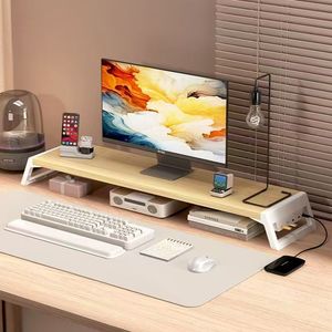Support d'écran ergonomique avec port de charge USB, organiseur de bureau pour le travail et les jeux - Product Image 1