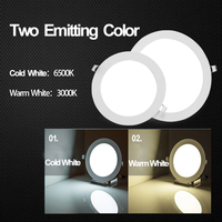 Plafonnier encastré carré à LED pour éclairage intérieur domestique, deux couleurs, 6W 9W 12W 18W 24W AC85-265V