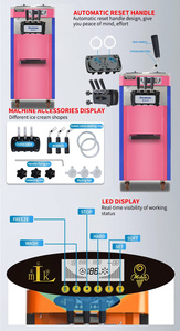 3 hương vị <span class=keywords><strong>Ice</strong></span> <span class=keywords><strong>Cream</strong></span> Cone máy tự động dễ dàng để hoạt động CE giấy chứng nhận Máy làm kem - Product Image 3