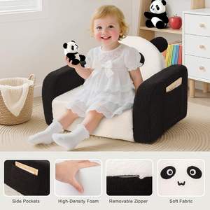 เก้าอี้เด็กปรับเปลี่ยนได้ 2in1 ลายปักแพนด้าน่ารักจากโรงงาน OEM สำหรับเด็กเล็ก ใช้ได้ทั้งเป็นโซฟาเด็กแสนสบายและเก้าอี้เอนหลัง - Product Image 5