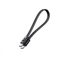 Kabel Data Gantungan Kunci 2-in-1 Tipe C Ganda dengan Jaket Rajut Nilon PVC Lapis Ganda untuk iPhone 17/16/15, Penggunaan Portabel