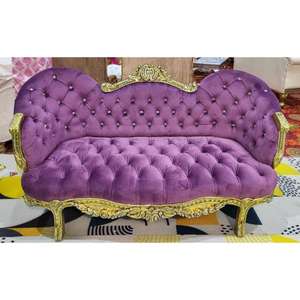 Canapé de salon pour événements, mariages et banquets, mobilier de mariage pour la mariée, chaises de location, mobilier de mariage doré poli sculpté, vente en gros - Product Image 3