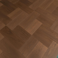 Parquet en bois d'ingénierie Chêne Blanc Cacao FSC Premium, forme géométrique spéciale pour villa de luxe