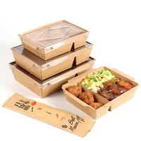 Boîte à repas en papier kraft personnalisable, acceptant la personnalisation de la taille et l'impression du logo pour les besoins d'emballage alimentaire