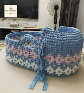 Panier de rangement au Crochet en gros <span class=keywords><strong>Star</strong></span> de haute qualité berceau pour bébé tissé à la main moderne avec matériau en tissu de matelas imperméable - Product Image 3