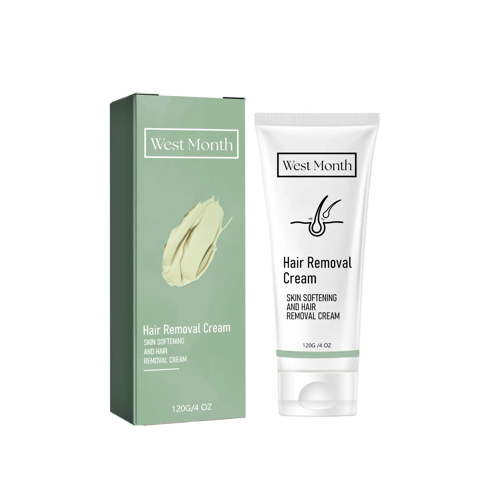 West & Month Body Depilatory Cream Whole Body Armpit Lip Gentle Hair Removal Does Not Irritate Skin Smooth and Delicate