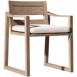 Conjunto de mesa y sillas de comedor de teca para exteriores, muebles de jardín impermeables para uso en villas, patios y hoteles. - Product Image 3