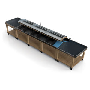 Exhibidor de Verduras de Doble Cara de Acero Inoxidable de Alta Capacidad con Autobalanceo y Tamaño Personalizado - Product Image 1