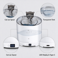 Fontaine à eau automatique portable pour chat avec recharge sans fil, 7L, eau circulante, sans prise requise, induction intelligente, nouveauté