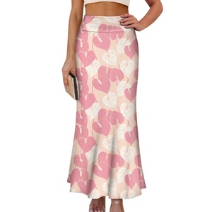 OEM tropicale Anthurium Custom Fit gonna lunga a vita alta da donna con stampa completa gonne lunghe Casual eleganti per le vacanze - Product Image 2