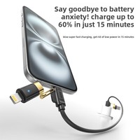 Kabel Data 4-in-1 X10 Jinfeng 120W Pendingin Logam Cair Pengisian Cepat USB-A/Type-C dengan Gel Silikon untuk iPhone 4/6/10ft