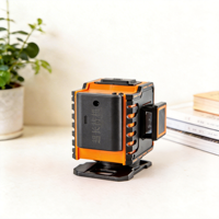Niveau laser 4D industriel 16 lignes, auto-nivelant, faisceau vert 360°, outil laser à lignes croisées avec batterie Li-ion rechargeable