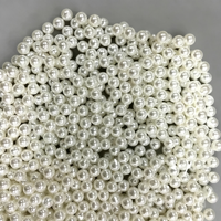 Perles rondes blanches en plastique ABS imitation perle, 4-14 mm, perles en vrac, trou droit, pour la fabrication de bijoux, artisanat, bricolage