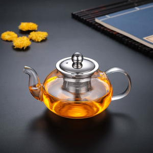 Théière en verre borosilicaté résistant à la chaleur de 400ml 600ml 800ml avec infuseur amovible en acier inoxydable pour thé en vrac - Product Image 3