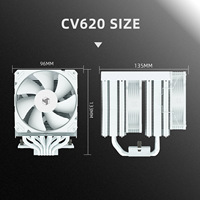 FEZCOOL CV620 Compact Dual-tower LCD Liquid-cooled CPU Cooler 6 Heat Pipes Fluid Bearing Copper-aluminum Bonding Compatible ARGB