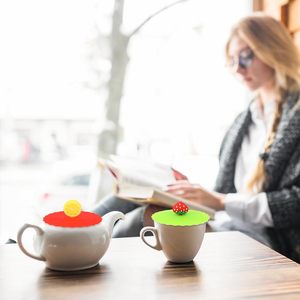 Foldable Reusable Eco-Friendly Heat Resistant Silicone Lids DIY Custom Cartoon 10cm <b>Cups</b> <b>Saucers</b> Bulk Package for Business Gifts - Product Image 6