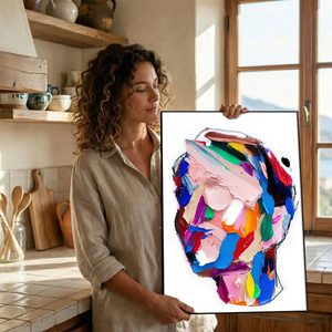 Cuadro Decorativo <span class=keywords><strong>de</strong></span> Retrato Abstracto en Oferta, Pintura <span class=keywords><strong>al</strong></span> Óleo Hecha a Mano sobre Lienzo, Pintura Moderna <span class=keywords><strong>de</strong></span> Figuras Pintadas a Mano sobre Lienzo - Product Image 2